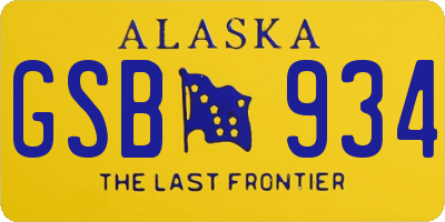 AK license plate GSB934