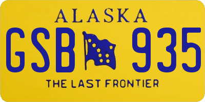 AK license plate GSB935