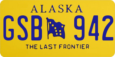 AK license plate GSB942