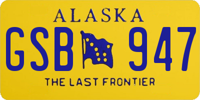 AK license plate GSB947
