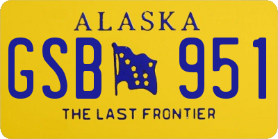 AK license plate GSB951