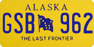 AK license plate GSB962