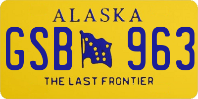 AK license plate GSB963