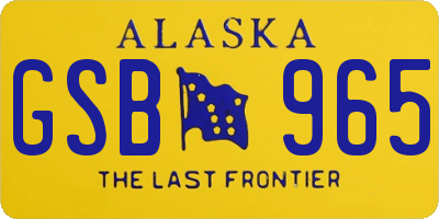 AK license plate GSB965
