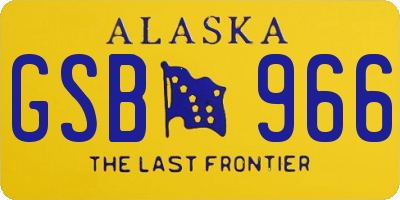 AK license plate GSB966