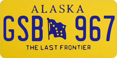 AK license plate GSB967