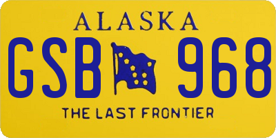 AK license plate GSB968