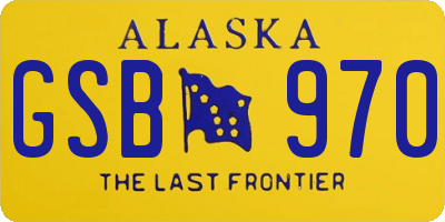 AK license plate GSB970
