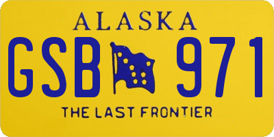 AK license plate GSB971