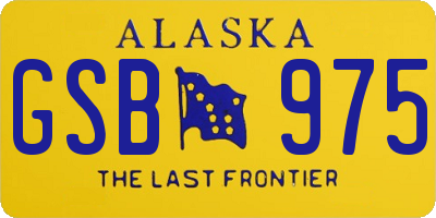 AK license plate GSB975