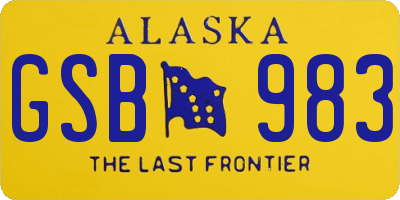 AK license plate GSB983