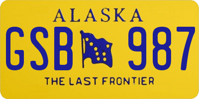 AK license plate GSB987
