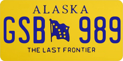 AK license plate GSB989