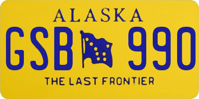 AK license plate GSB990