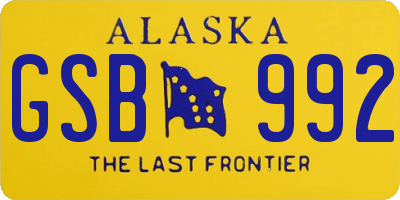 AK license plate GSB992