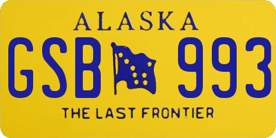 AK license plate GSB993