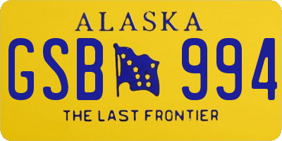 AK license plate GSB994