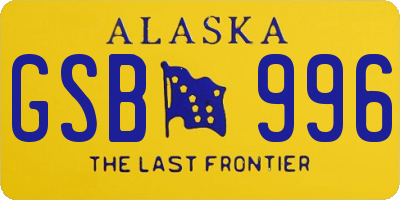 AK license plate GSB996