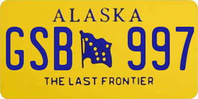 AK license plate GSB997