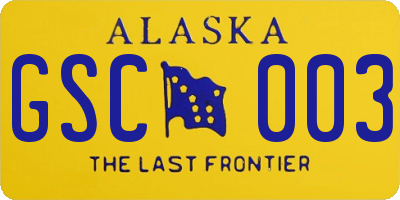 AK license plate GSC003