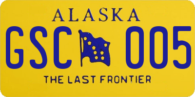 AK license plate GSC005