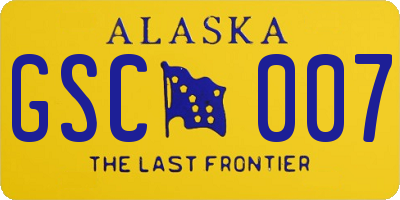 AK license plate GSC007