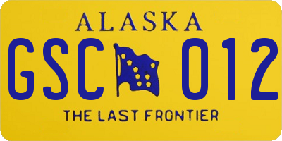 AK license plate GSC012