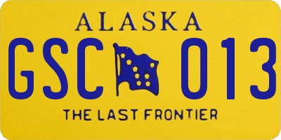 AK license plate GSC013