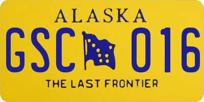 AK license plate GSC016
