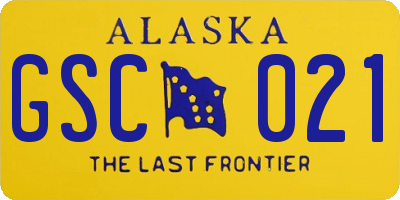 AK license plate GSC021