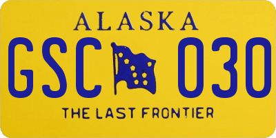 AK license plate GSC030