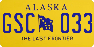 AK license plate GSC033