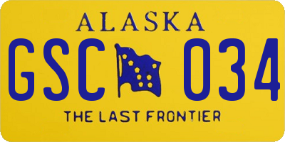 AK license plate GSC034