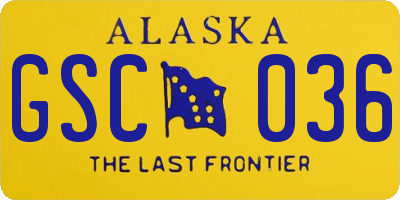 AK license plate GSC036