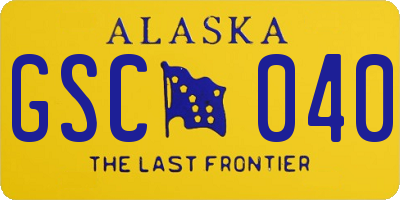 AK license plate GSC040