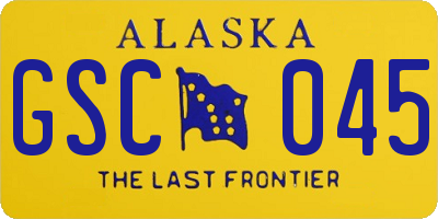 AK license plate GSC045