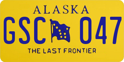 AK license plate GSC047
