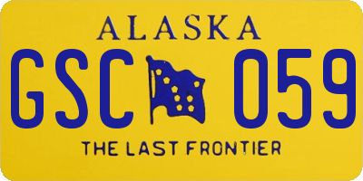 AK license plate GSC059