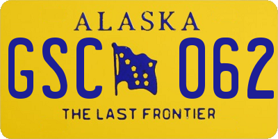 AK license plate GSC062