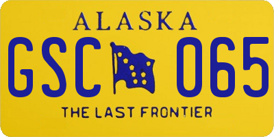 AK license plate GSC065