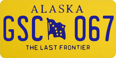 AK license plate GSC067