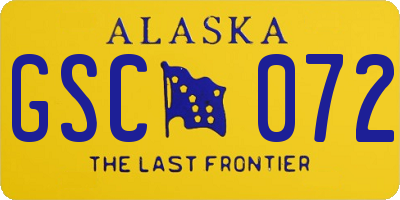 AK license plate GSC072