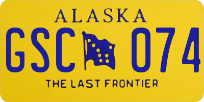 AK license plate GSC074