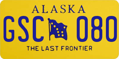 AK license plate GSC080