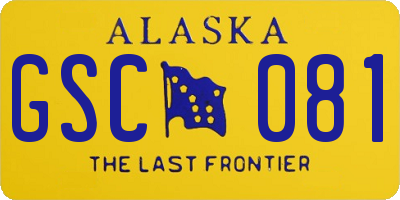 AK license plate GSC081
