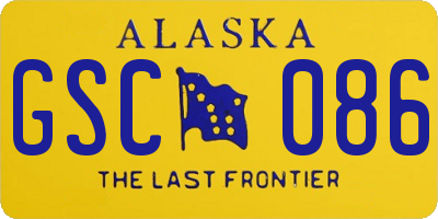 AK license plate GSC086