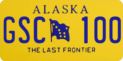AK license plate GSC100