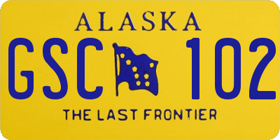 AK license plate GSC102