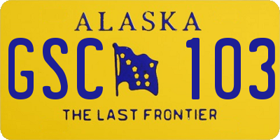 AK license plate GSC103