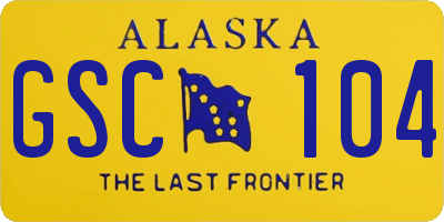 AK license plate GSC104